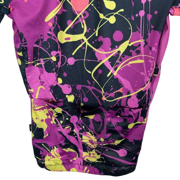Varlo Paint Splatter Full Zip Short Sleeve Cycling Jersey Top Women's Medium - Picture 4 of 5